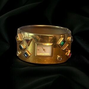 Franklin Mint Gold Watch with Multicolor Accents